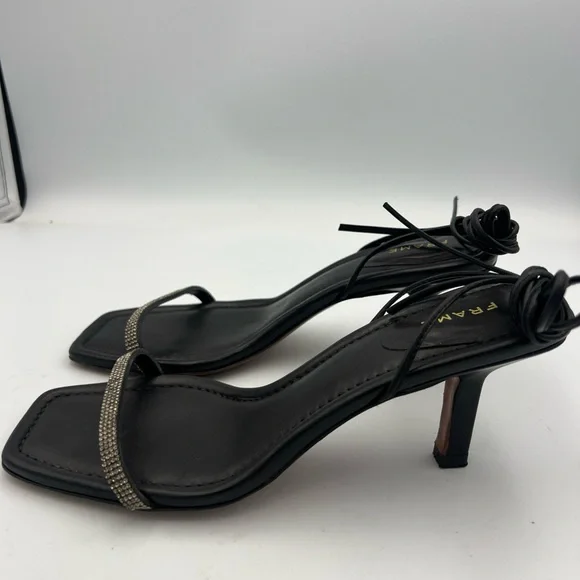FRAME Le Ozzie Ankle Tie Sandal Black Leather Women’s SZ EU38.5  MSRP $468 - Picture 7 of 15
